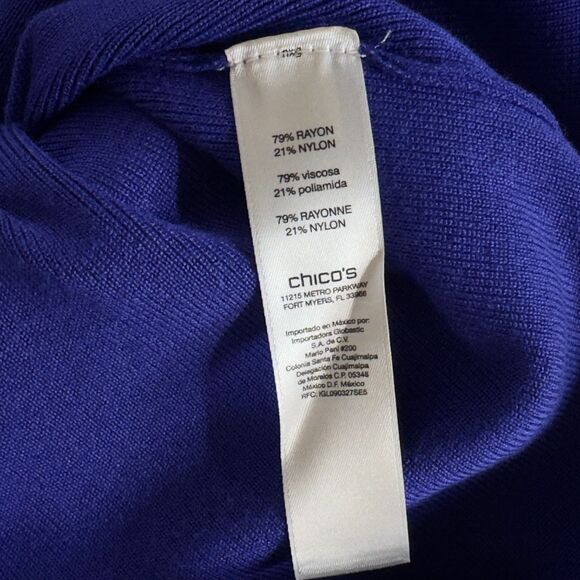 New Chico's Rachel Turtleneck Sweater Purple Twilight Women's Medium (Chico's 1) - Picture 4 of 8